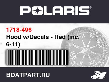 Изображение товара Hood w/Decals - Red (inc. 6-11)