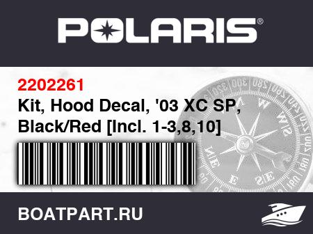 Изображение товара Kit, Hood Decal, '03 XC SP, Black/Red [Incl. 1-3,8,10]