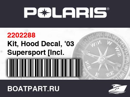 Изображение товара Kit, Hood Decal, '03 Supersport [Incl. 1,2,3,8,10,17]