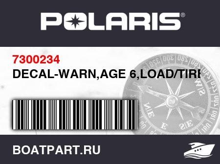 Изображение товара DECAL-WARN,AGE 6,LOAD/TIRE PR