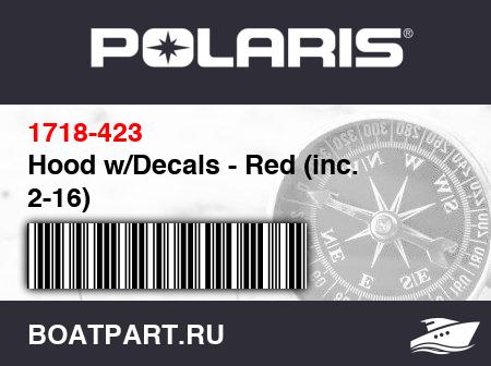Изображение товара Hood w/Decals - Red (inc. 2-16)