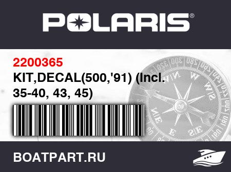 Изображение товара KIT,DECAL(500,'91) (Incl. 35-40, 43, 45)