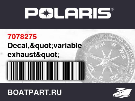 Изображение товара Decal,"variable exhaust"