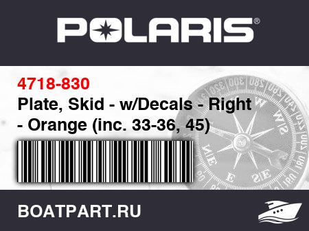 Изображение товара Plate, Skid - w/Decals - Right - Orange (inc. 33-36, 45)