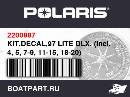 Изображение товара KIT,DECAL,97 LITE DLX. (Incl. 4, 5, 7-9, 11-15, 18-20)