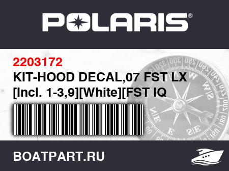 Изображение товара KIT-HOOD DECAL,07 FST LX [Incl. 1-3,9][White][FST IQ LX]