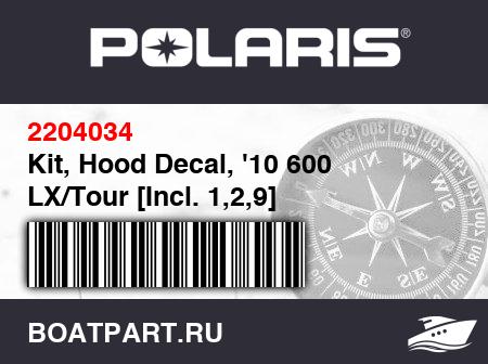 Изображение товара Kit, Hood Decal, '10 600 LX/Tour [Incl. 1,2,9]