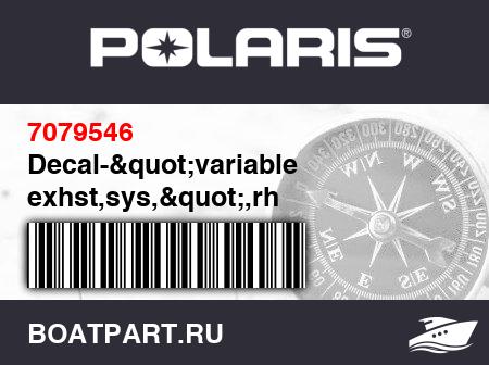 Изображение товара Decal-"variable exhst,sys,",rh