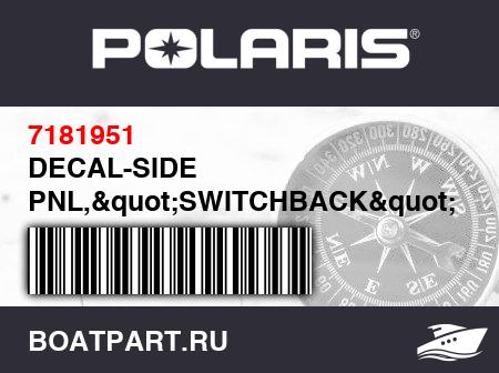 Изображение товара DECAL-SIDE PNL,"SWITCHBACK",RH