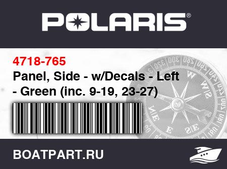 Изображение товара Panel, Side - w/Decals - Left - Green (inc. 9-19, 23-27)