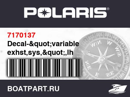 Изображение товара Decal-&quot;variable exhst,sys,&quot;,lh