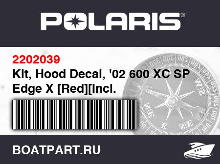 Изображение товара Kit, Hood Decal, '02 600 XC SP Edge X [Red][Incl. 4-9,12,15-18]
