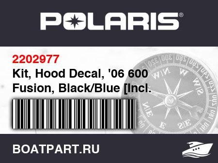 Изображение товара Kit, Hood Decal, '06 600 Fusion, Black/Blue [Incl. 11-14]