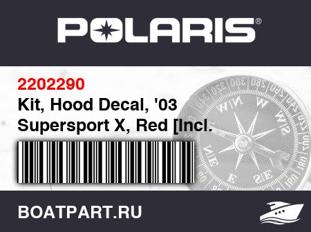 Изображение товара Kit, Hood Decal, '03 Supersport X, Red [Incl. 1,2,3,7,9,12,13]