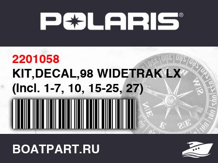 Изображение товара KIT,DECAL,98 WIDETRAK LX (Incl. 1-7, 10, 15-25, 27)