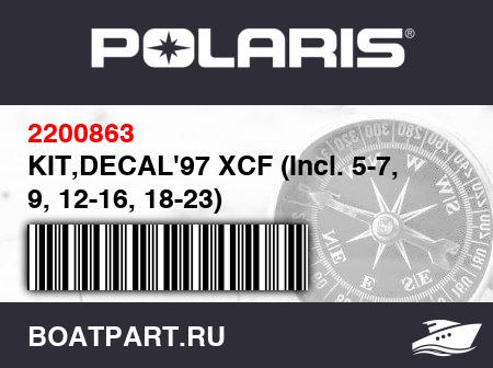 Изображение товара KIT,DECAL'97 XCF (Incl. 5-7, 9, 12-16, 18-23)