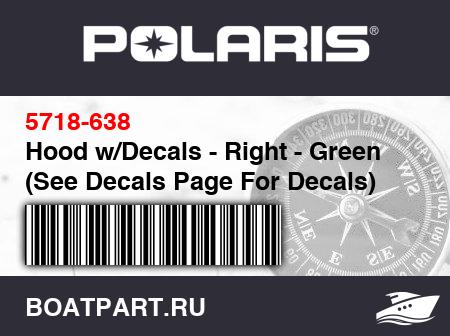 Изображение товара Hood w/Decals - Right - Green (See Decals Page For Decals)
