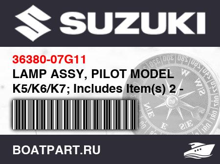Изображение товара LAMP ASSY, PILOT MODEL K5/K6/K7; Includes Item(s) 2 - 7