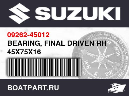 Изображение товара BEARING, FINAL DRIVEN RH 45X75X16